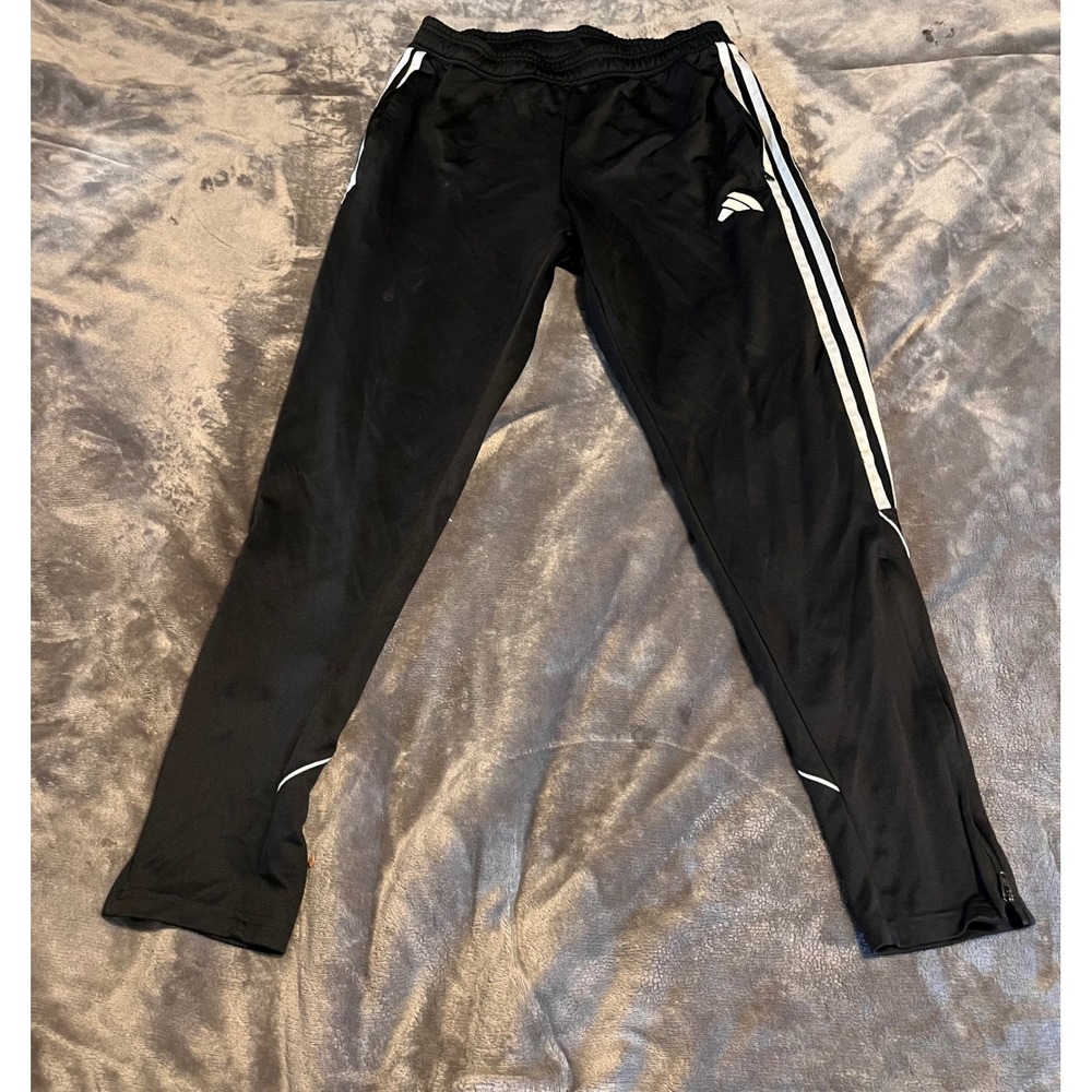 Adidas Tiro Mens Black White Stripe AEROREADY Soccer Training Pants Medium